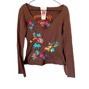 Johnny Was Harmony Embroidered Long Sleeve Top
